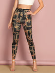 High Waist Chain Print Leggings