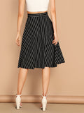 High Waist Striped Skirt