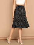 High Waist Striped Skirt