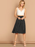 High Waist Striped Skirt