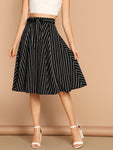 High Waist Striped Skirt