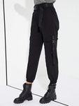 Solid Pocket Detail Cargo Utility Pants