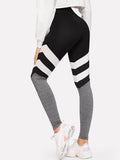 Color-block Marled Knit Leggings