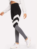 Color-block Marled Knit Leggings