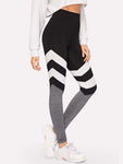 Color-block Marled Knit Leggings