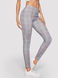 High Rise Plaid Leggings