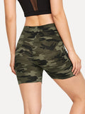Camouflage Print Cycling Shorts