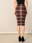 Plaid Bodycon Skirt