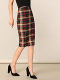 Plaid Bodycon Skirt