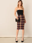 Plaid Bodycon Skirt