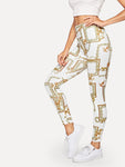 High Waist Chain Print Leggings