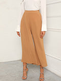 Pleated Panel Wide Leg Pants