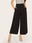 Zip Side Slant Pocket Wide Leg Pants