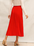 Drawstring Waist Pleated Skirt