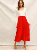 Drawstring Waist Pleated Skirt