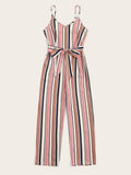 Striped Belted Cami Jumpsuit