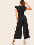 Wrap Belted Wide Leg Jumpsuit