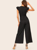 Wrap Belted Wide Leg Jumpsuit