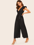 Wrap Belted Wide Leg Jumpsuit