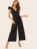 Wrap Belted Wide Leg Jumpsuit