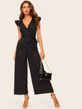 Wrap Belted Wide Leg Jumpsuit