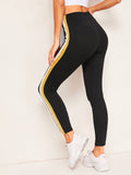 Color-block Side Skinny Leggings