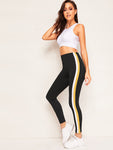 Color-block Side Skinny Leggings