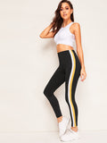 Color-block Side Skinny Leggings