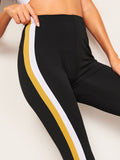 Color-block Side Skinny Leggings