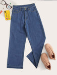 Stitch Detail Wide Leg Jeans