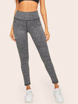 Wide Waistband Marled Knit Leggings