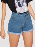 Raw Hem Denim Shorts