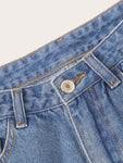 Ripped Detail Raw Hem Denim Shorts