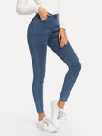 Solid Skinny Cropped Jeans