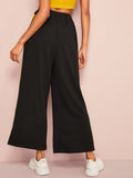 Striped Slit Side Drawstring Waist Pants