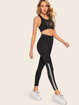 Wide Waist Side Striped Leggings