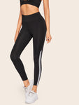 Wide Waist Side Striped Leggings