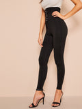 Hook and Eye Wide Waistband Leggings