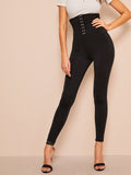 Hook and Eye Wide Waistband Leggings