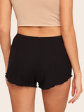 Lettuce Hem Ribbed Sleep Shorts