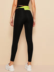 Crisscross Colorblock Waist Crop Leggings