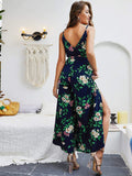 Floral Print Split Side Cami Jumpsuit