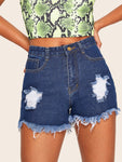 Raw Hem Denim Shorts