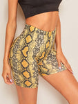 Snakeskin Print Cycling Leggings