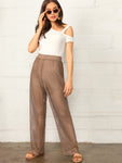 Elastic Waist Circle Lace Palazzo Pants