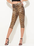 Leopard High Shine Cycling Shorts