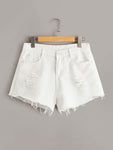 Raw Hem Denim Shorts