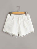 Raw Hem Denim Shorts