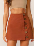 Button Front Skirt