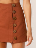 Button Front Skirt